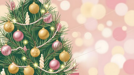 Decorated christmas tree with ornaments