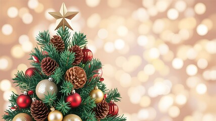 Decorated christmas tree with ornaments