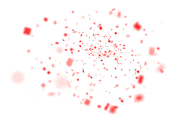 Radiant whirl of tiny red squares spinning from the center outward, a playful vortex of digital confetti that turns pure white space into a lively, energetic celebration of color

