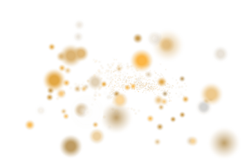 Large soft golden bokeh orbs floating among a haze of tiny specks on white, glowing circles of light that create a dreamy, luxurious atmosphere of warm festive brilliance

