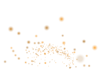 Gentle wave of soft golden bokeh dots sweeping across a white background, glowing circles of light drifting forward like warm festive fireflies in a bright, weightless celebration

