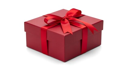 Obraz premium A red gift box with a ribbon bow