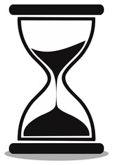 Stylized Black Hourglass Icon Depicts Passing Time and Measurement Concepts