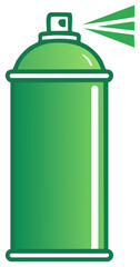 Obraz premium Green spray can illustration spraying with green paint vector graphic