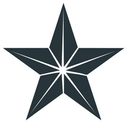 Obraz premium Abstract star symbol with segmented dark design on white background