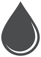 Fototapeta premium Dark gray water droplet or liquid drop icon with a clean minimalist design and white highlight