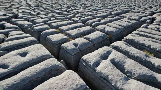 Close-up View of Weathered Cobblestone Pavement in an Outdoor Setting