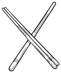 Naklejka premium Two Crossed Chopsticks Symbolizing Asian Cuisine and Food Utensils