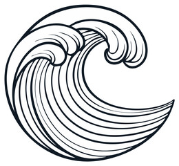 Stylized Oceanic Wave Vector Illustration