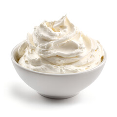 Whipped feta. creamy feta cheese spread isolated on a white background