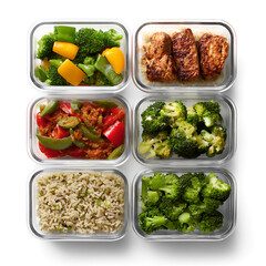 Week meal prep. prepared meals organised for healthy weekly planning