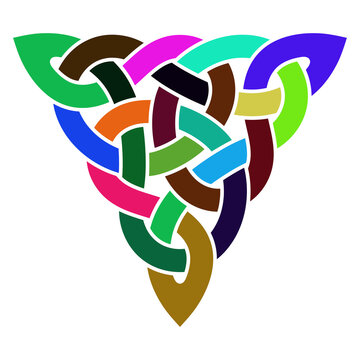 Celtic knot Triangle illustration pattern Medieval style colorful pattern