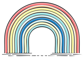 Fototapeta premium Colorful Rainbow Arches Illustration, Hand-Drawn Vector Graphic