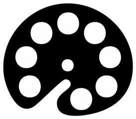 Fototapeta premium Minimalist Artist Palette Silhouette with Seven Colors Symbol Creative Painting Tool