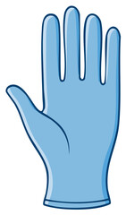 Obraz premium Blue Protective Glove Illustration Safety Concept Hygiene Medical Supplies
