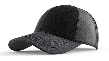 Simple composition 3D baseball hat mockup photographed using mirrorless camera 90mm focal length crisp focus clean white studio background
