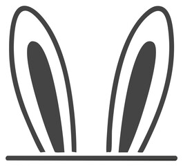 Fototapeta premium Stylized dark gray bunny ears peeking graphic for spring Easter and animal themed designs