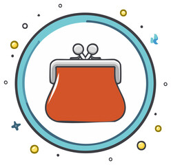 Obraz premium Stylish Wallet Icon on White Background Represents Saving Financial Assets