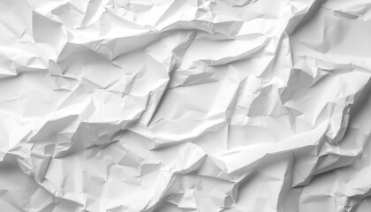 Obraz premium Abstract crumpled white paper texture with soft shadows