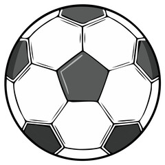 Fototapeta premium Black and white vector illustration of a soccer ball, ideal for sports or design.