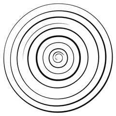 Concentric black spiral lines expanding from a central point creating a circular vortex pattern