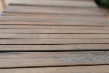 Wooden walkway bridge for decorating in a public park