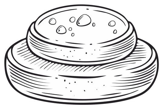 Vintage hand drawn illustration of traditional grinding stones