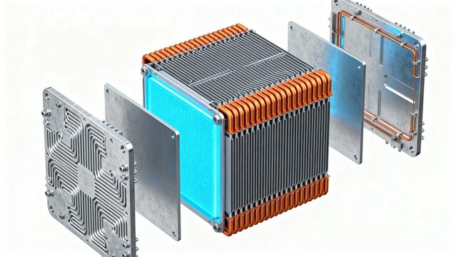Scientific Diagram of Alternative Energy Fuel Cell Parts