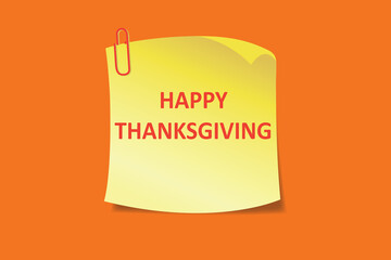 A Happy Thanksgiving note written on paper.