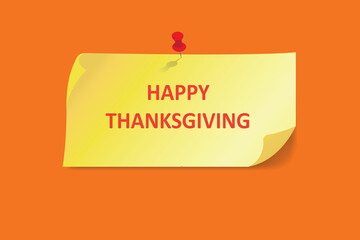 A Happy Thanksgiving note written on paper.