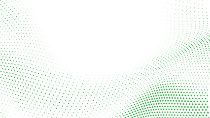 Soft green abstract halftone wave background with flowing dotted motion Vector Illustration © gd-house