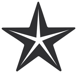 Obraz premium Bold Graphic Star Design Illustration, Dark Grey Star Shape with Defined Outline, Vector Art