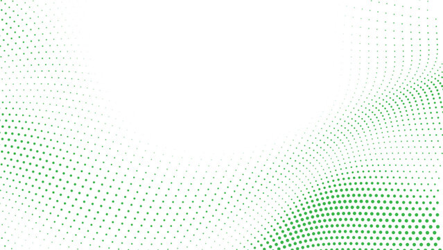 Soft green abstract halftone wave background with flowing dotted motion Vector Illustration