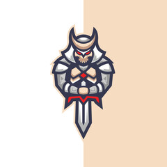 Skull Knight Warrior Emblem for gaming
