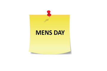 Sticky note with Mens Day
