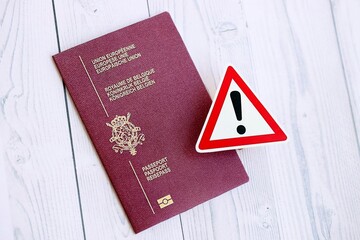 Belgium Passport With Exclamation Sign