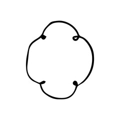 Hand Drawn Ornate Scroll Frame. Minimalist Vintage Swirl Border Line Art Vector