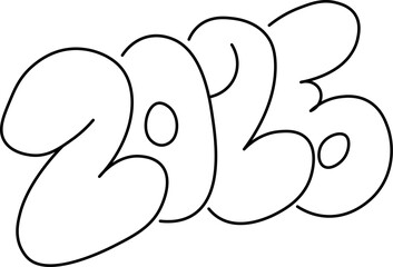 2026 new year number in doodle.illustration for decoration design mail posts postcards poster print invitation background backdrop wrapping wallpaper banner textile