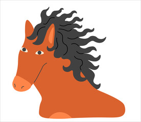horse's portrait in doodle style in vector. element for decor postcard design print sticker animation poster background