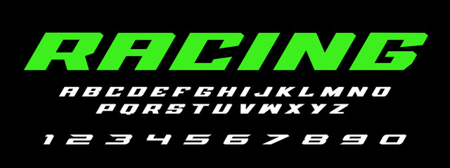 Racing Speed Alphabet Font Vector Bold Sport Typography Letters Download it in high resolution format and print in any size   © Hasan