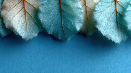 Abstract leaf veins pattern left edge, solid background