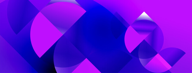 Obraz premium Abstract composition featuring overlapping purple, blue circles. Gradient shades create dynamic visual effect. Modern design element.