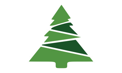 Fototapeta premium Green Christmas tree isolated on white background