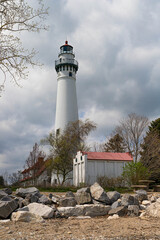 lighthouse on the coast of lake Michigan
