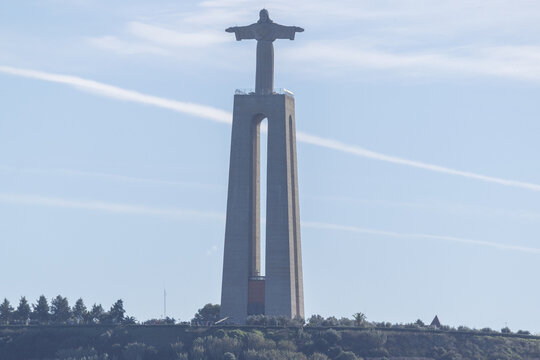 Christ the king sanctuary landmark overlooking almada portugal