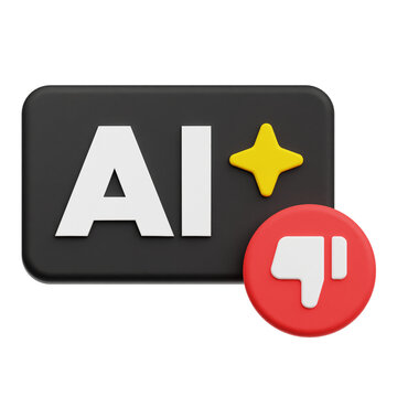 Bad AI Tech 3D Icon Isolated On The Transparent Background