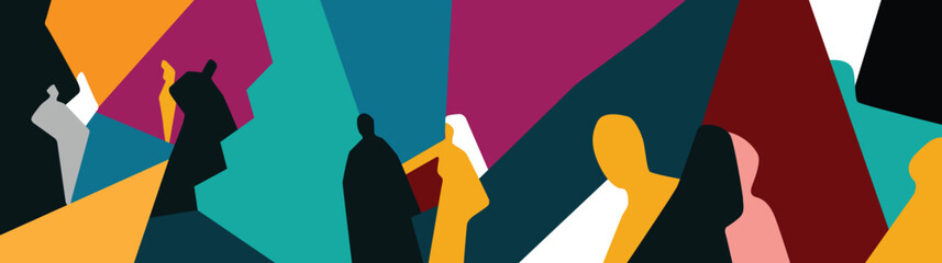  Psychology of relationships between men and women abstract vector illustration