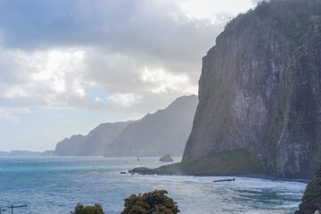 Madeira, Portugal, 12.12.2025: North Coast Cliffs and Atlantic Ocean View