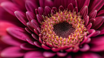Macro center of burgundy gerbera flower