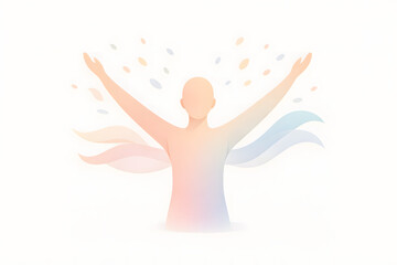 Obraz premium Human Energy Aura and Spiritual Awakening Concept Illustration